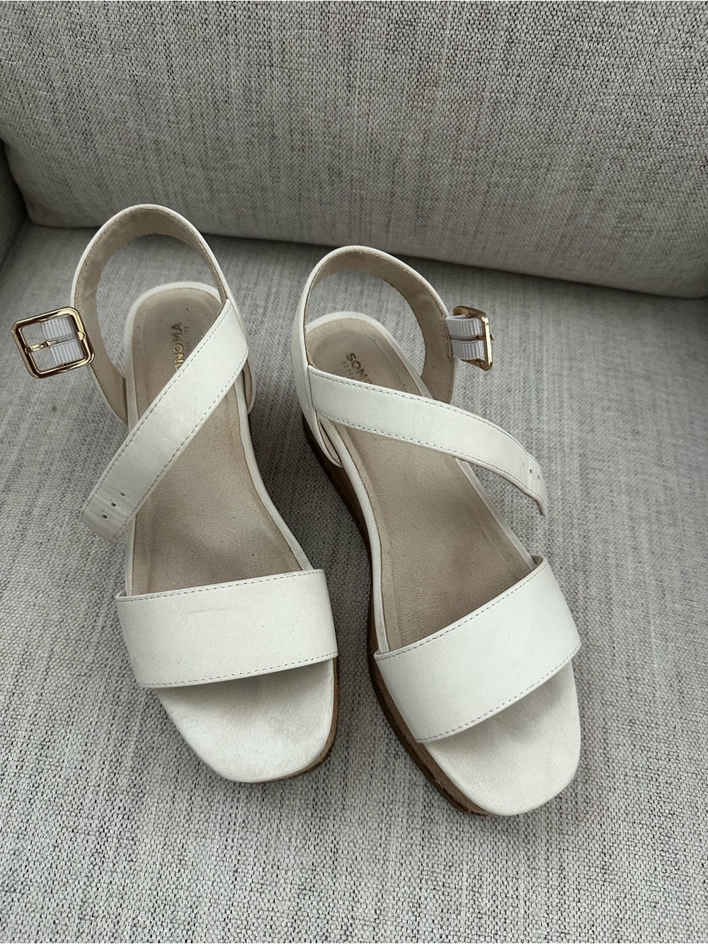 Sonoma White Cross-Strap Slingback Sandals
